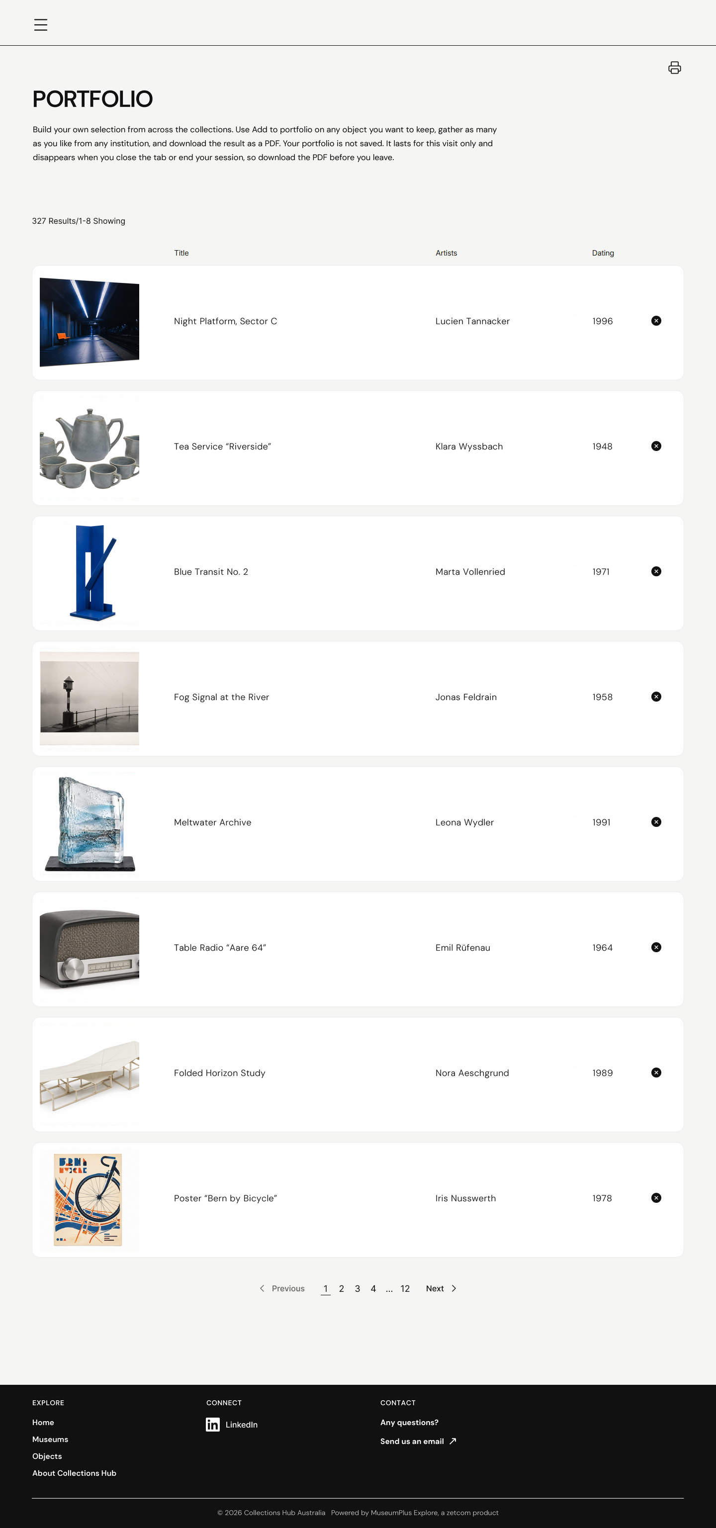Personal portfolio page with saved objects